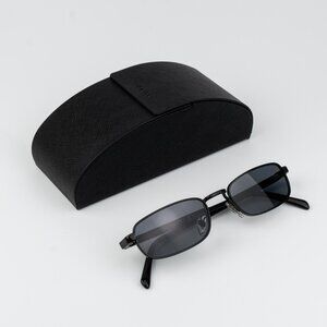 Prada Men Sunglasses Black Grey Polarized Rectangle PRB54S  1AB5Z1 NEW AUTHENTIC